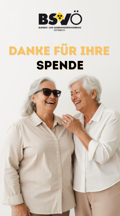 Danke für Ihre Spende, zwei Frauen, lachend aneinander gelehnt