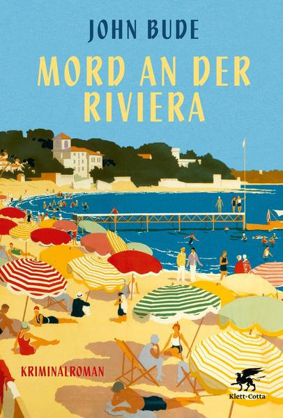 Cover: John Bude: ein Strand mit bunten Sonnenschirmen am Meer ©klett cotta