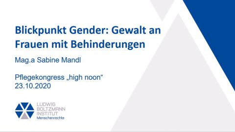 Blickpunkt Gender © Sabine Mandl/Ludwig Boltzmann Institut