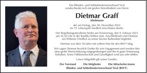 Dietmar Graff © privat/Familie Graff