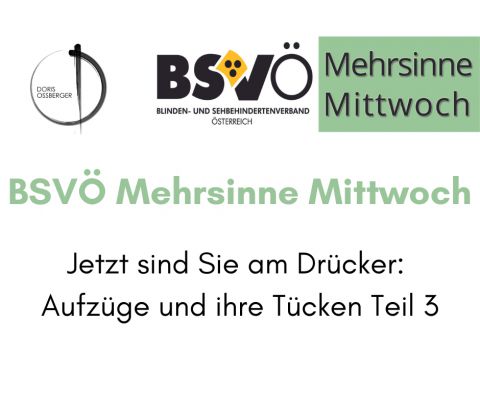 BSVÖ Mehrsinne Mittwoch © BSVÖ