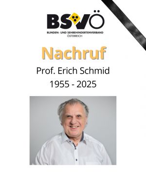 Nachruf Prof. Erich Schmid © BSVÖ/ Österreichischer Behindertenrat/Lukas Ilgner